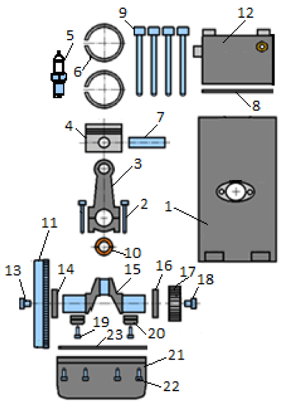 Teileliste HKM 2Takt Skizze